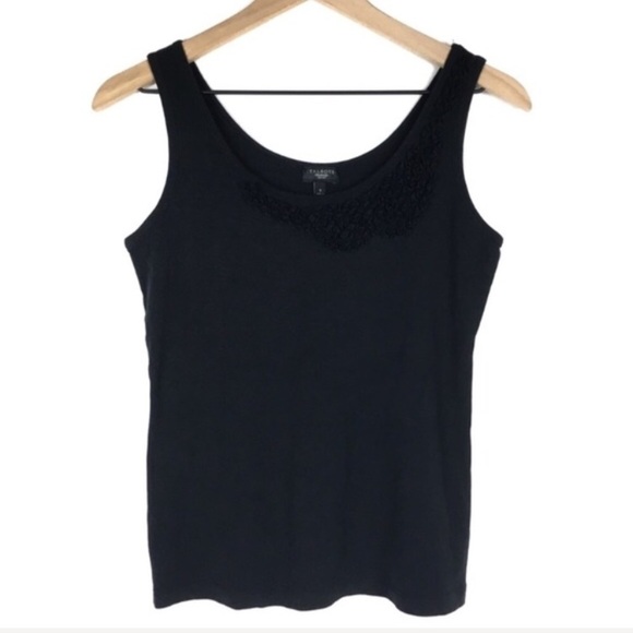 TALBOTS Tank Top Pima Cotton Solid 3D Neckline Stretchy Fitted Petite Size Small - Picture 8 of 8